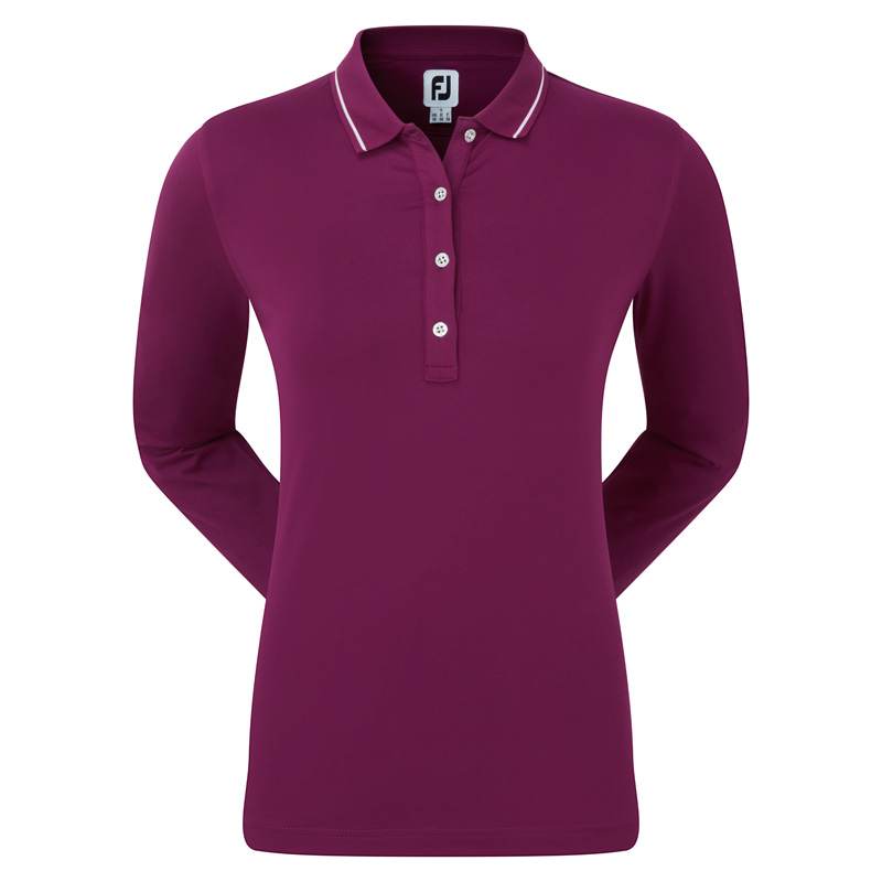 Footjoy - Polo Manches Longues Thermal Femme - Prune
