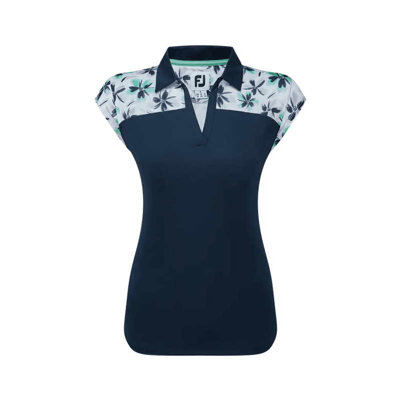 Footjoy polo avec haut fleuri en fil d'écosse femme