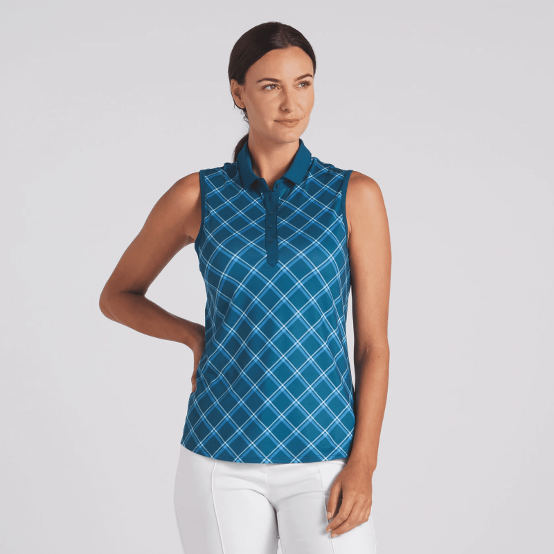 Puma polo plaid sl femme