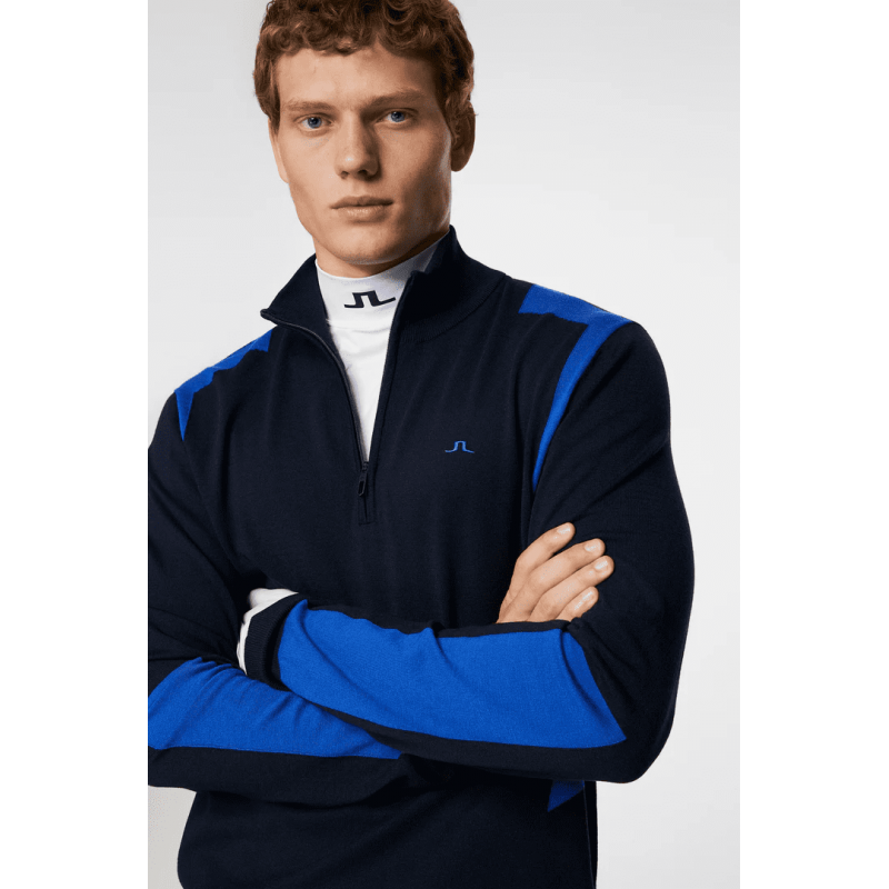 J.Lindeberg Pull Kendrick zip homme navy