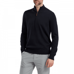 footjoy pull homme wool blend 1/2 zip - Marine