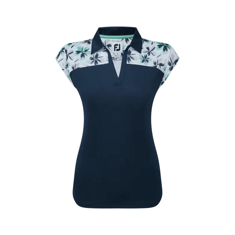 Footjoy polo avec haut fleuri en fil d'écosse femme