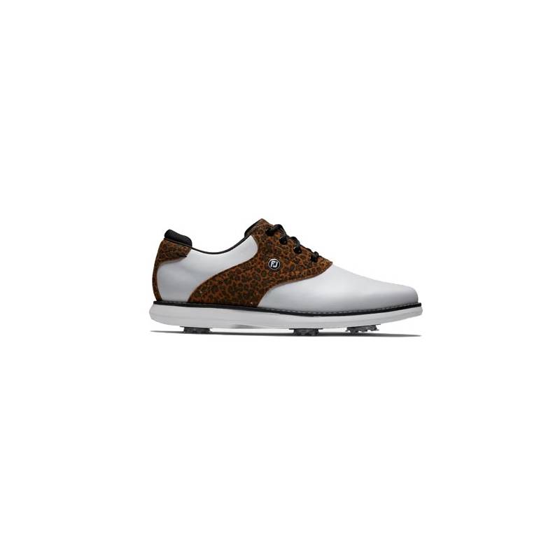 FootJoy Chaussures à crampon traditions femme - Blanc Léopard