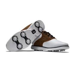 FootJoy Chaussures à crampon traditions femme - Blanc Léopard