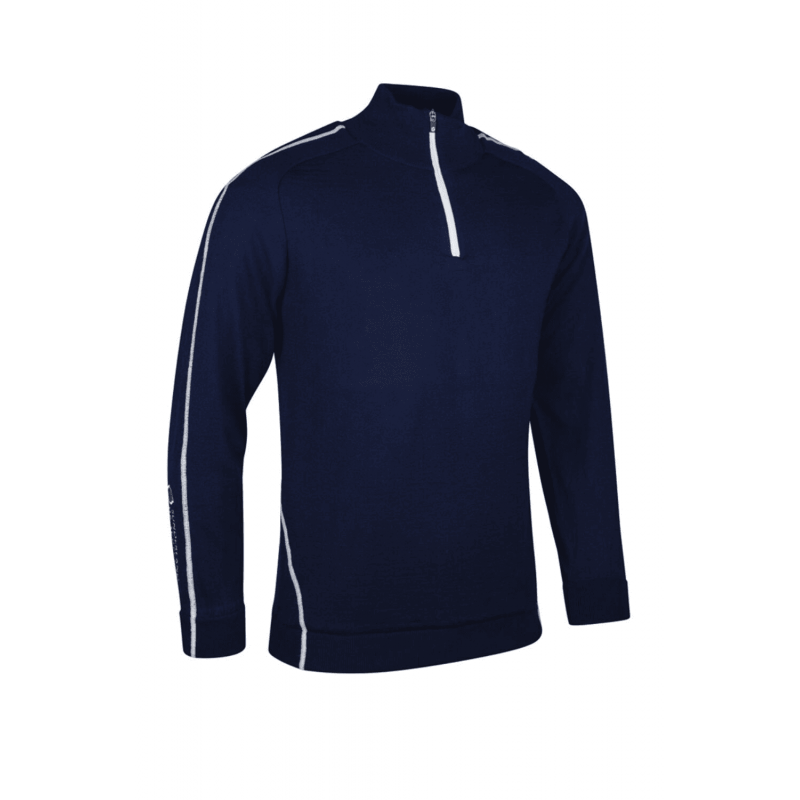 sunderland pull hamsin col zippé doublé homme navy-white