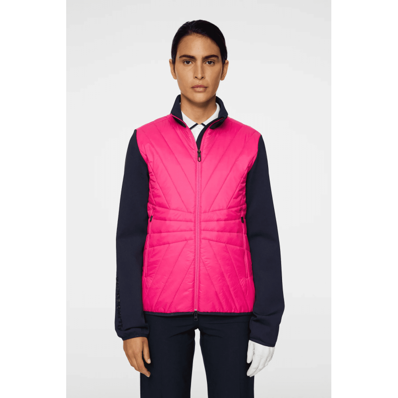 j.lindeberg veste holma quilt hybrid femme pink peacock