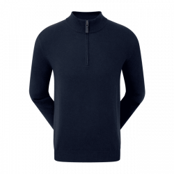 footjoy pull homme wool blend 1/2 zip - Marine