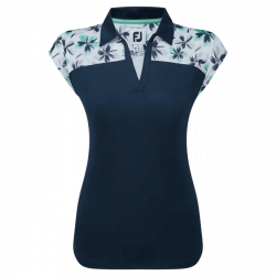 Footjoy polo avec haut fleuri en fil d'écosse femme