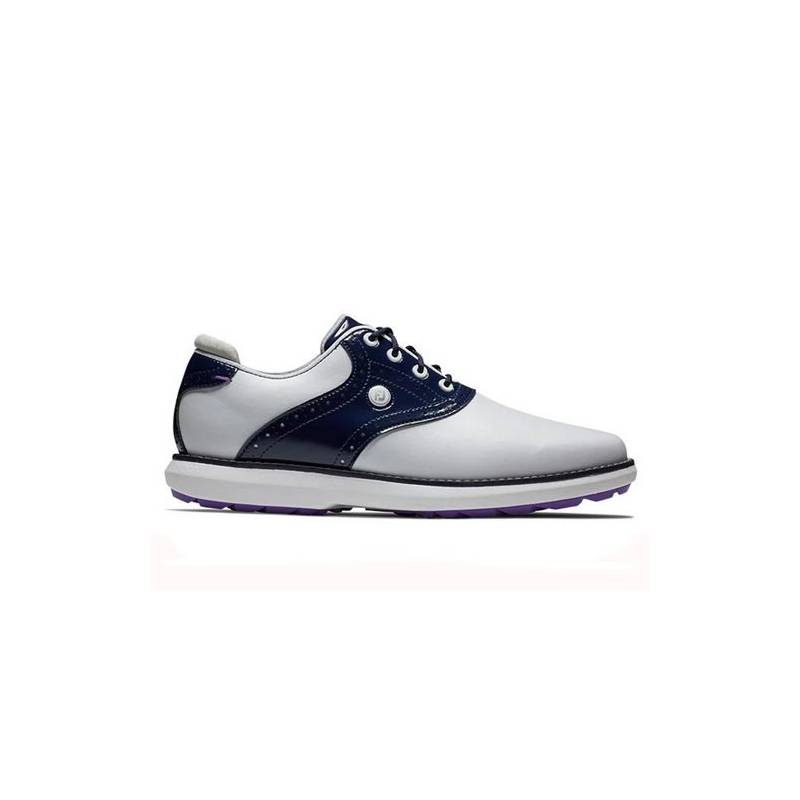 Footjoy les chaussures Traditions femme - Blanc/Marine/Violet 97926