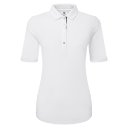 Footjoy polo en fil d'écosse à 1/2 manches froncées femme