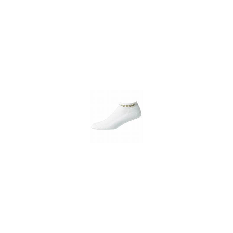 footjoy - soquettes femme sport argyle - blanc/beige