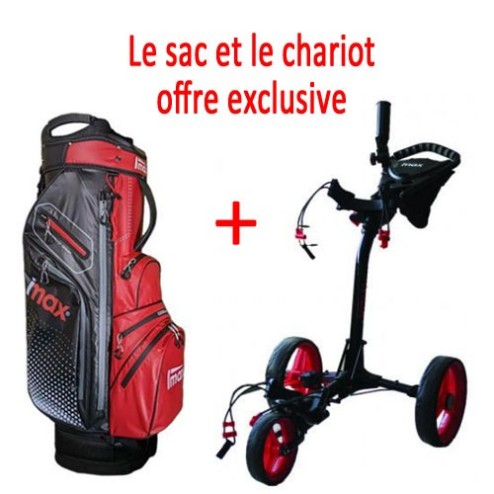 Pack Imax : Sac et Chariot - Noir/Rouge